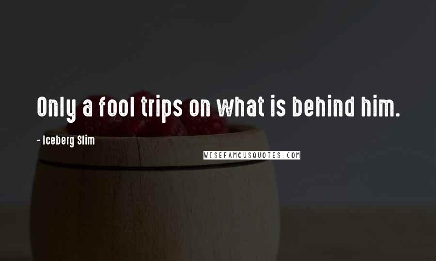 Iceberg Slim Quotes: Only a fool trips on what is behind him.