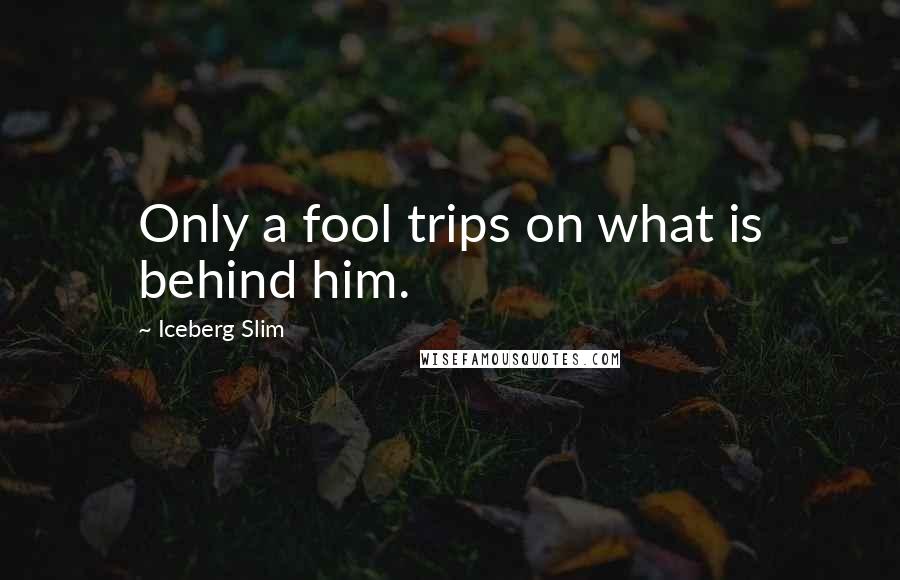 Iceberg Slim Quotes: Only a fool trips on what is behind him.