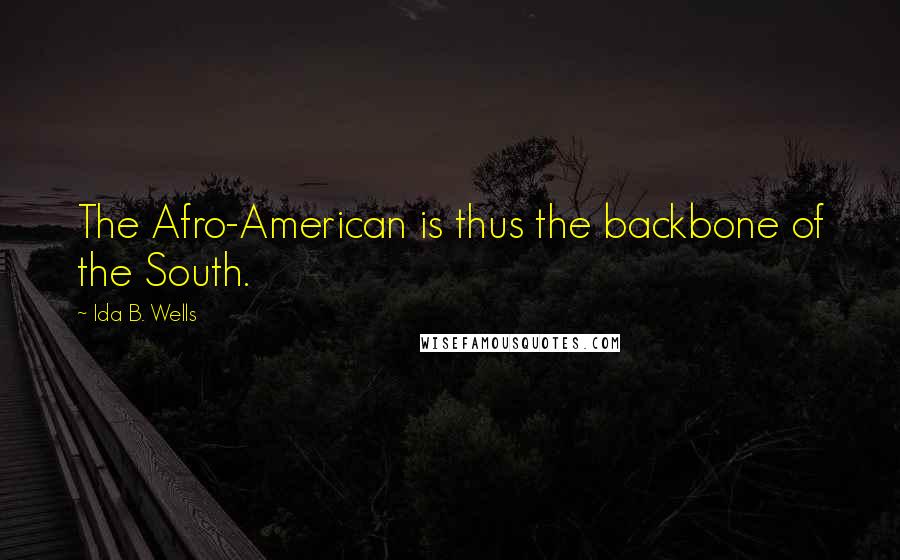 Ida B. Wells Quotes: The Afro-American is thus the backbone of the South.