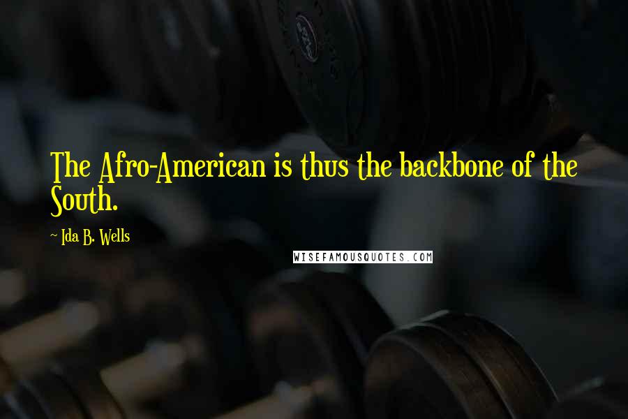 Ida B. Wells Quotes: The Afro-American is thus the backbone of the South.