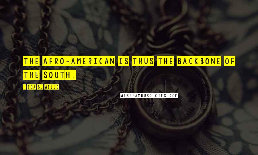 Ida B. Wells Quotes: The Afro-American is thus the backbone of the South.