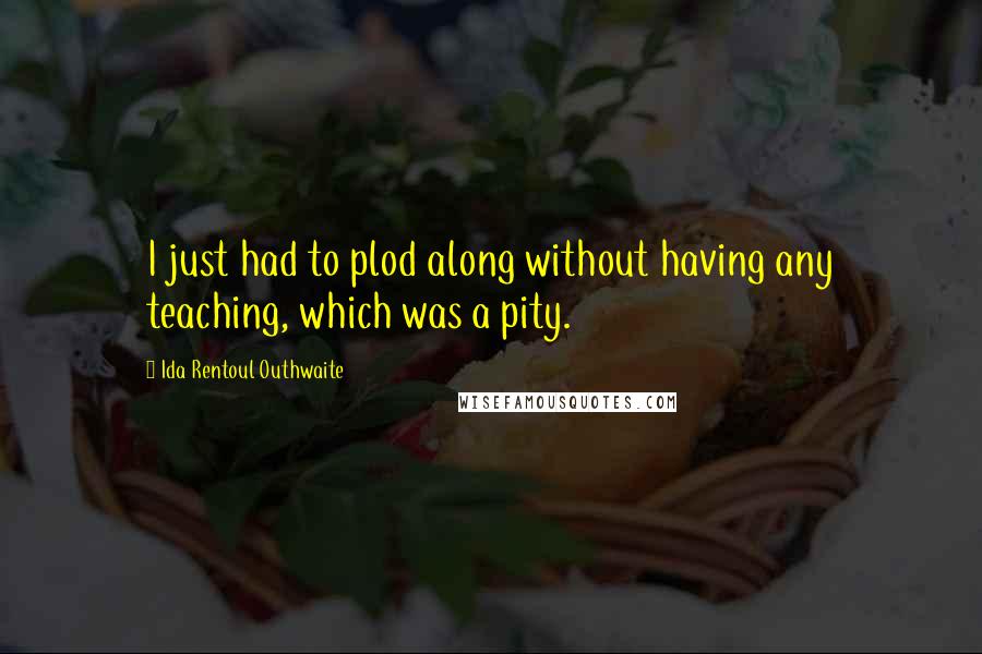 Ida Rentoul Outhwaite Quotes: I just had to plod along without having any teaching, which was a pity.
