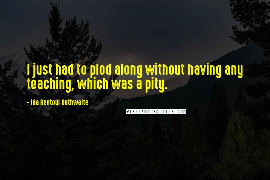 Ida Rentoul Outhwaite Quotes: I just had to plod along without having any teaching, which was a pity.