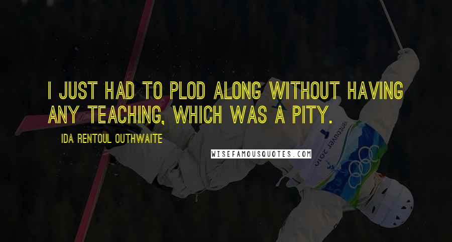 Ida Rentoul Outhwaite Quotes: I just had to plod along without having any teaching, which was a pity.