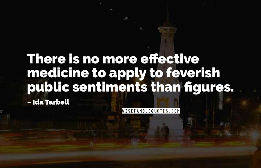 Ida Tarbell Quotes: There is no more effective medicine to apply to feverish public sentiments than figures.