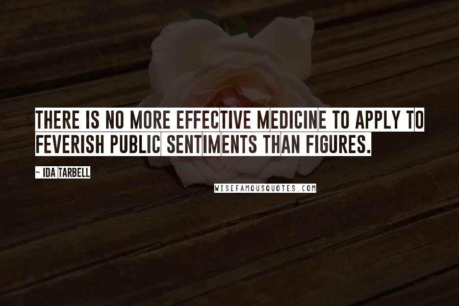 Ida Tarbell Quotes: There is no more effective medicine to apply to feverish public sentiments than figures.