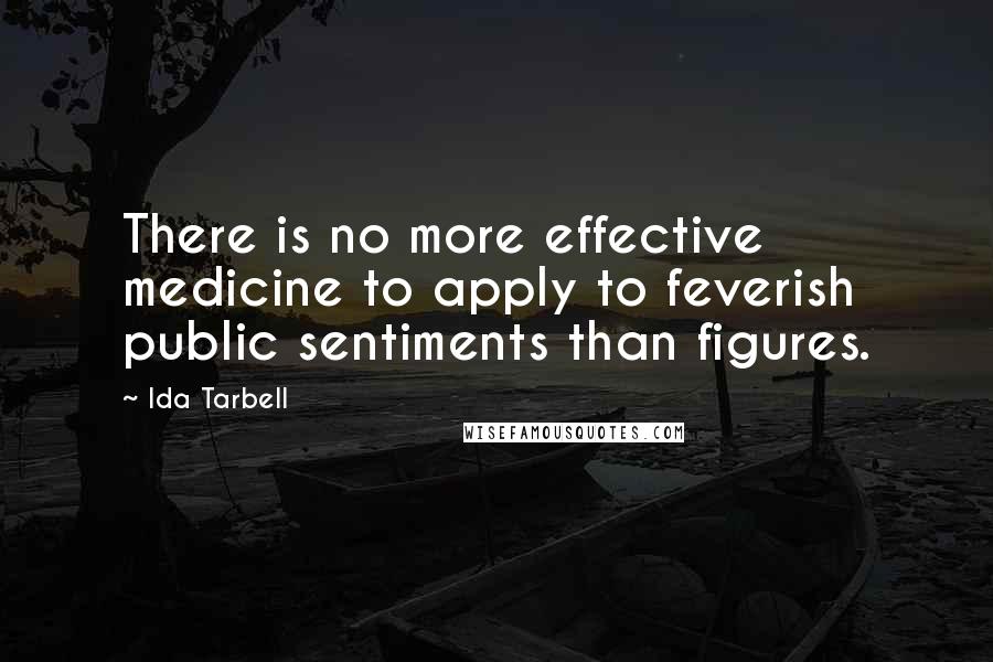 Ida Tarbell Quotes: There is no more effective medicine to apply to feverish public sentiments than figures.