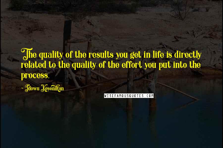 Idowu Koyenikan Quotes: The quality of the results you get in life is directly related to the quality of the effort you put into the process.