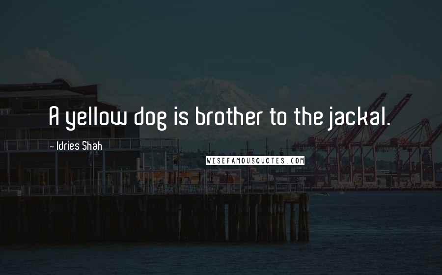Idries Shah Quotes: A yellow dog is brother to the jackal.
