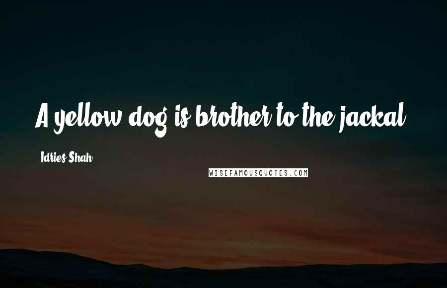 Idries Shah Quotes: A yellow dog is brother to the jackal.