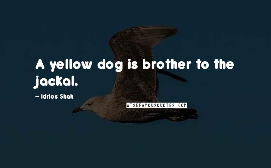 Idries Shah Quotes: A yellow dog is brother to the jackal.