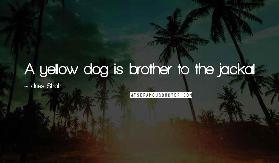 Idries Shah Quotes: A yellow dog is brother to the jackal.