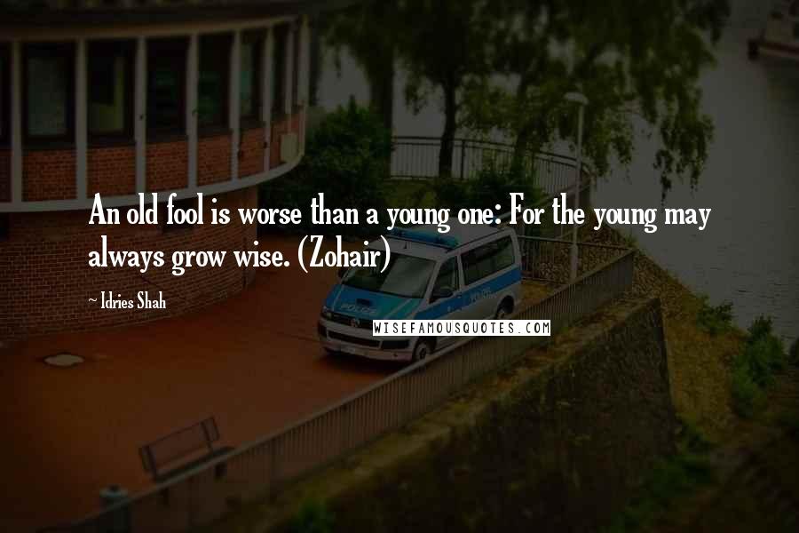Idries Shah Quotes: An old fool is worse than a young one: For the young may always grow wise. (Zohair)