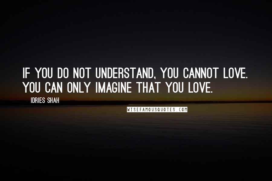Idries Shah Quotes: If you do not understand, you cannot love. You can only imagine that you love.