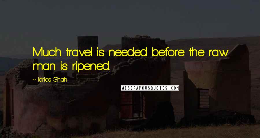 Idries Shah Quotes: Much travel is needed before the raw man is ripened.