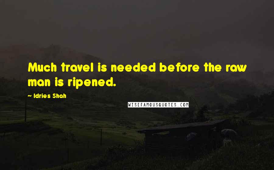 Idries Shah Quotes: Much travel is needed before the raw man is ripened.
