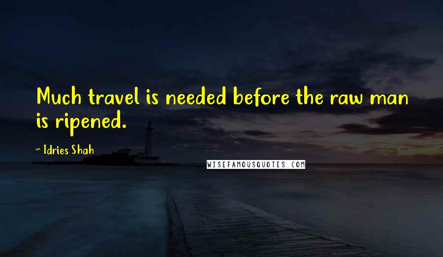 Idries Shah Quotes: Much travel is needed before the raw man is ripened.