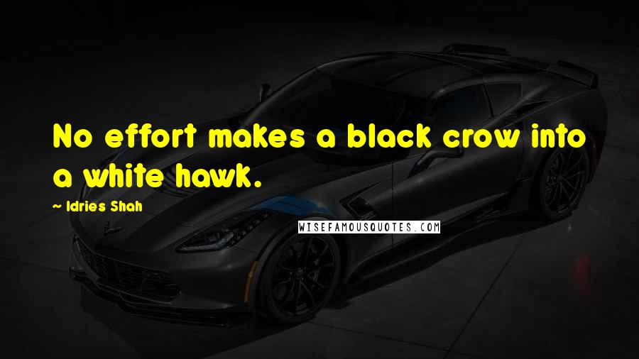 Idries Shah Quotes: No effort makes a black crow into a white hawk.