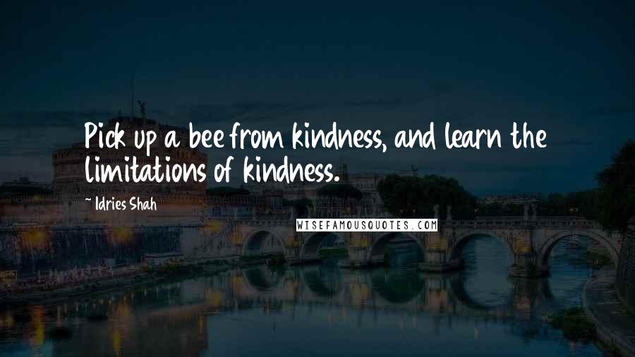 Idries Shah Quotes: Pick up a bee from kindness, and learn the limitations of kindness.