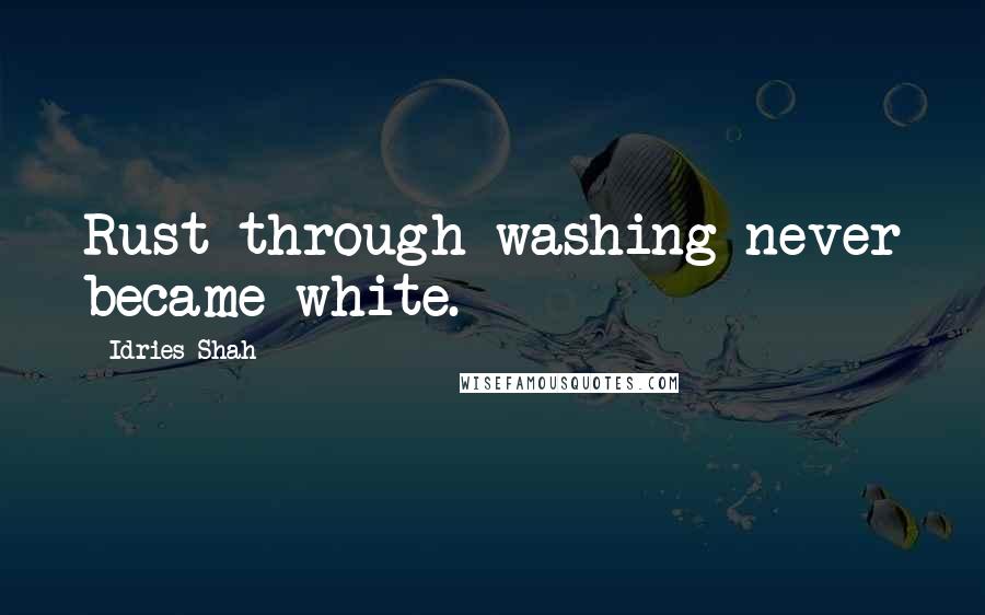 Idries Shah Quotes: Rust through washing never became white.