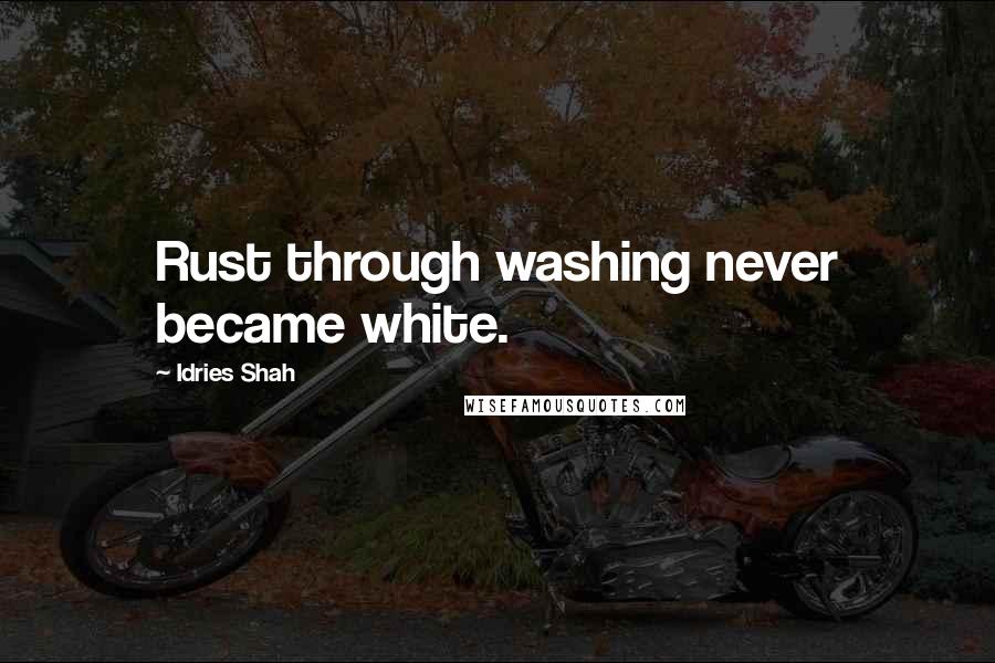 Idries Shah Quotes: Rust through washing never became white.