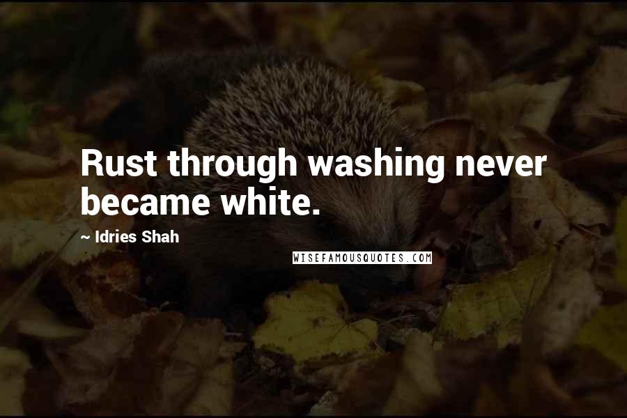 Idries Shah Quotes: Rust through washing never became white.