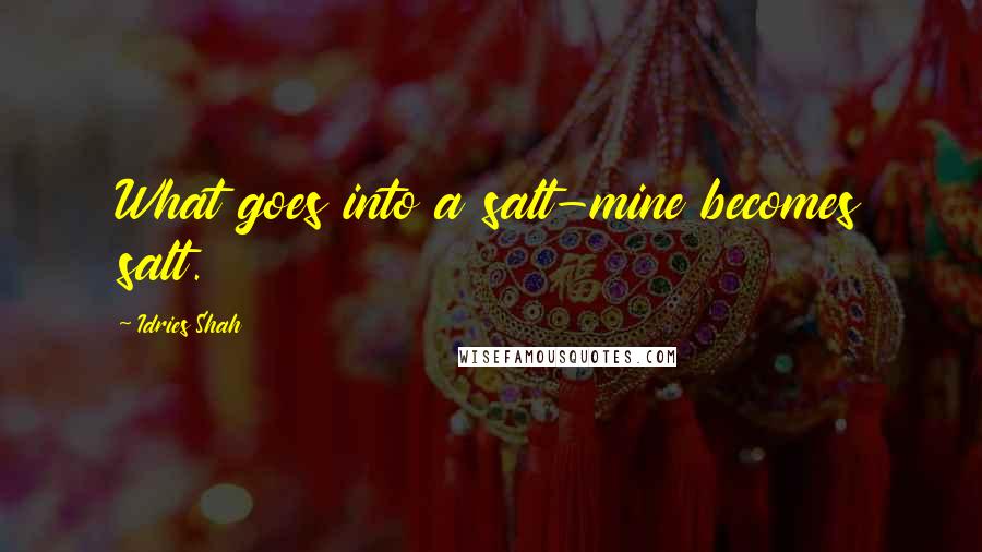 Idries Shah Quotes: What goes into a salt-mine becomes salt.