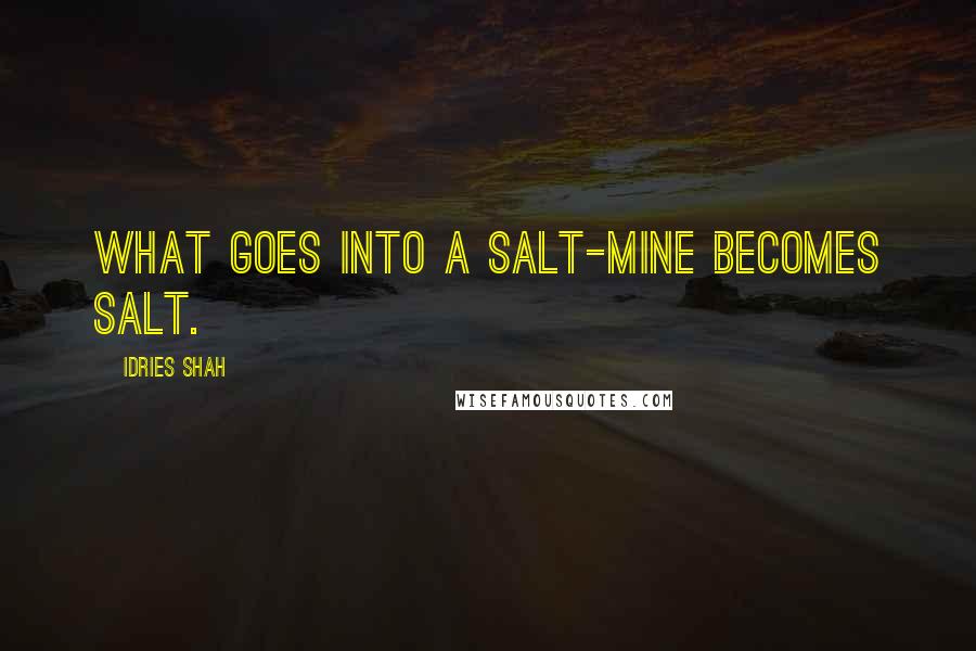 Idries Shah Quotes: What goes into a salt-mine becomes salt.
