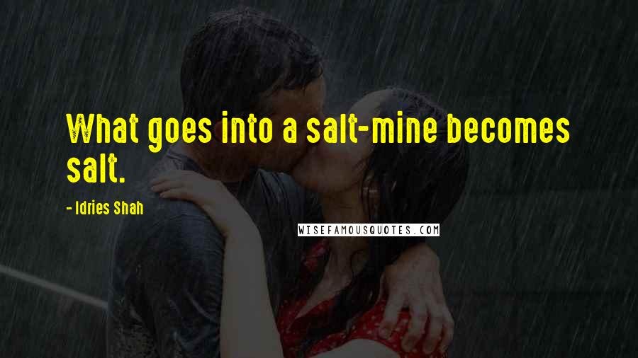 Idries Shah Quotes: What goes into a salt-mine becomes salt.
