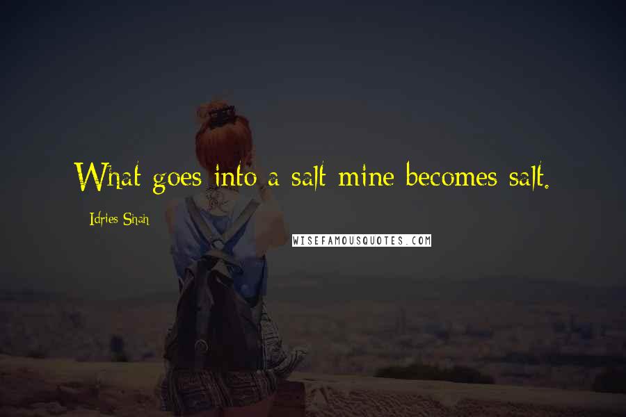 Idries Shah Quotes: What goes into a salt-mine becomes salt.