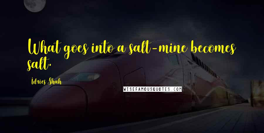 Idries Shah Quotes: What goes into a salt-mine becomes salt.