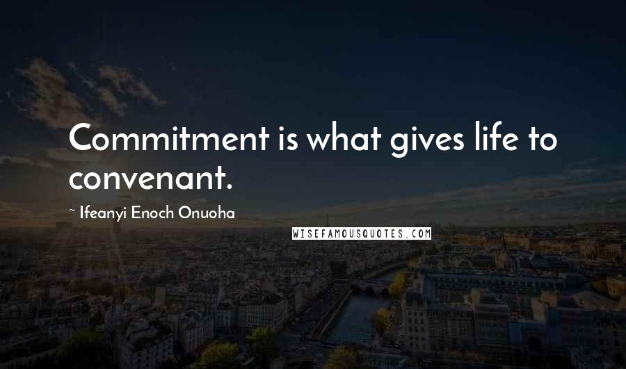 Ifeanyi Enoch Onuoha Quotes: Commitment is what gives life to convenant.