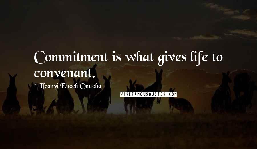 Ifeanyi Enoch Onuoha Quotes: Commitment is what gives life to convenant.