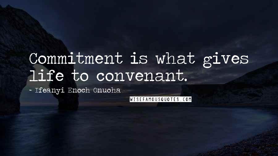 Ifeanyi Enoch Onuoha Quotes: Commitment is what gives life to convenant.