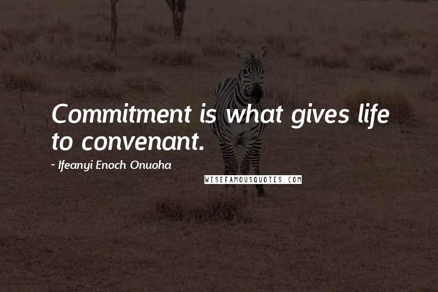 Ifeanyi Enoch Onuoha Quotes: Commitment is what gives life to convenant.