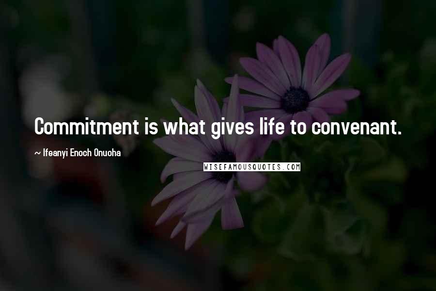 Ifeanyi Enoch Onuoha Quotes: Commitment is what gives life to convenant.