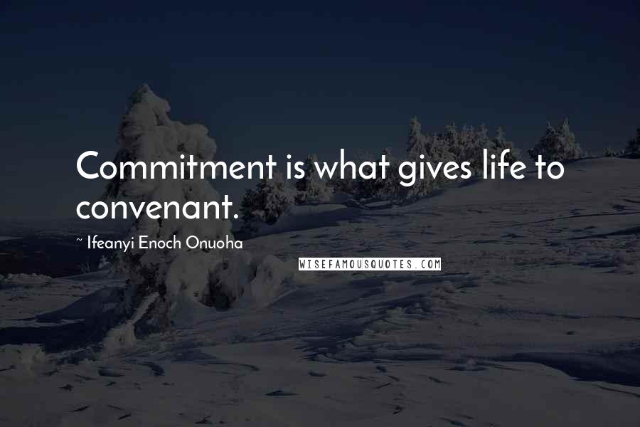 Ifeanyi Enoch Onuoha Quotes: Commitment is what gives life to convenant.