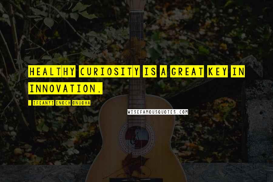 Ifeanyi Enoch Onuoha Quotes: Healthy curiosity is a great key in innovation.