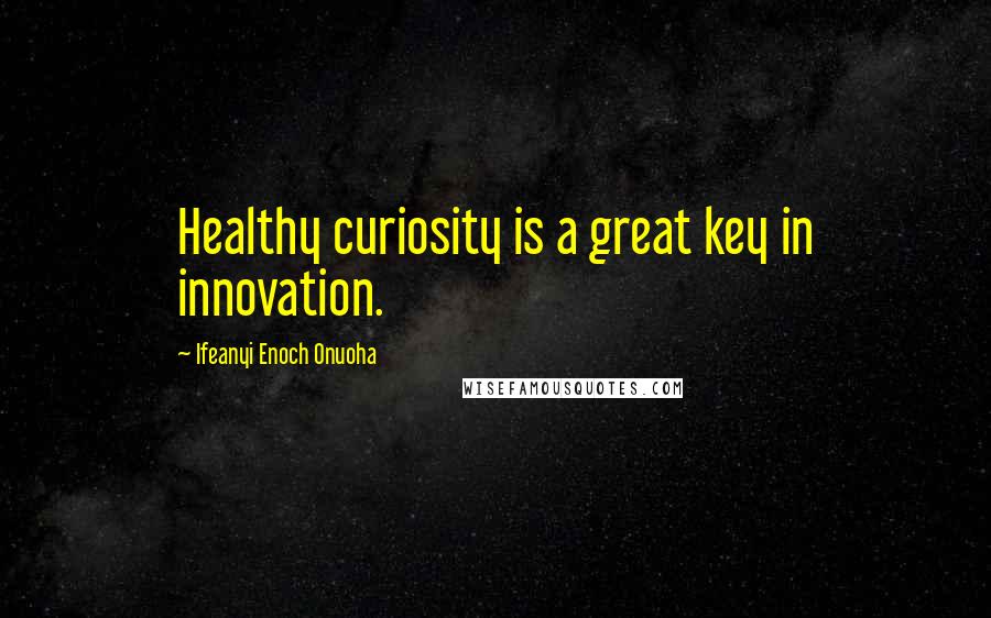 Ifeanyi Enoch Onuoha Quotes: Healthy curiosity is a great key in innovation.