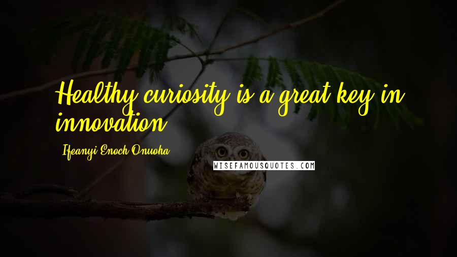 Ifeanyi Enoch Onuoha Quotes: Healthy curiosity is a great key in innovation.