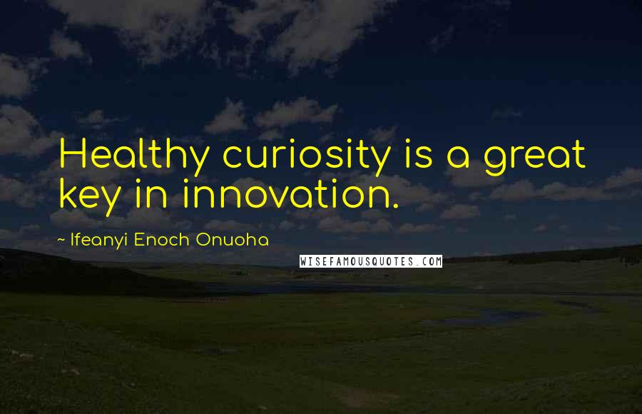 Ifeanyi Enoch Onuoha Quotes: Healthy curiosity is a great key in innovation.