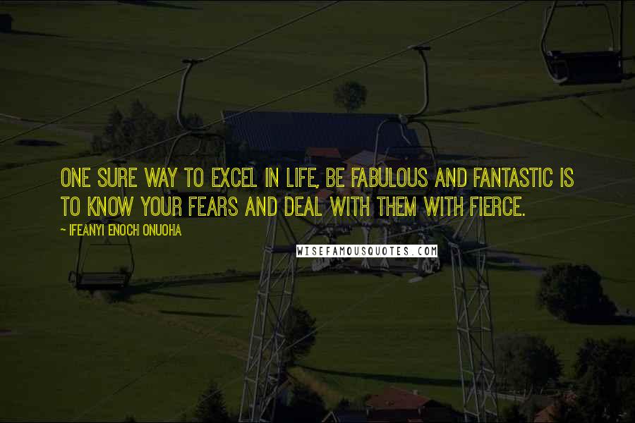 Ifeanyi Enoch Onuoha Quotes: One sure way to excel in life, be fabulous and fantastic is to know your fears and deal with them with fierce.