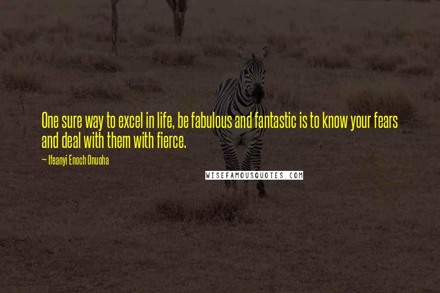 Ifeanyi Enoch Onuoha Quotes: One sure way to excel in life, be fabulous and fantastic is to know your fears and deal with them with fierce.