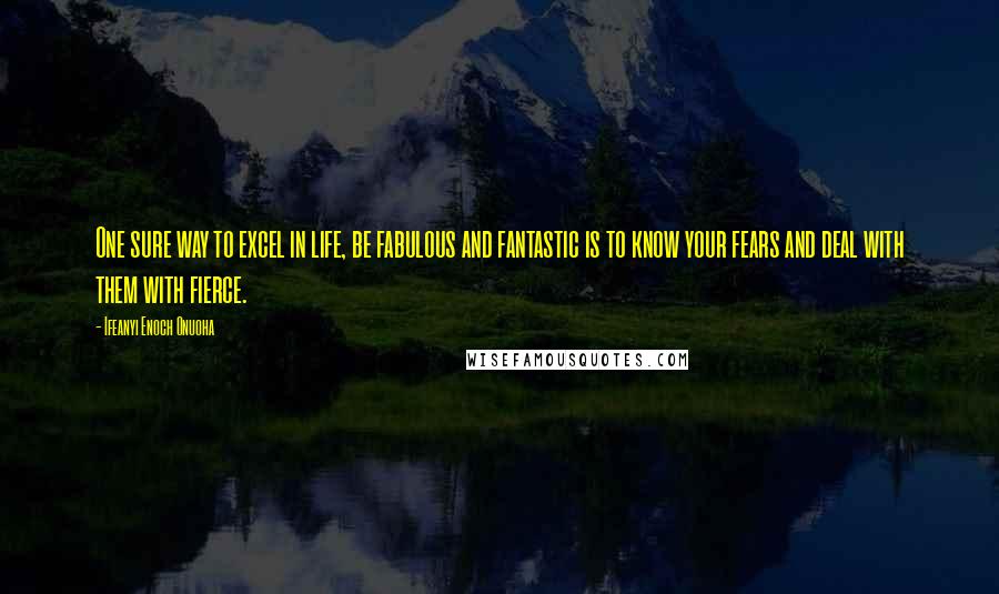 Ifeanyi Enoch Onuoha Quotes: One sure way to excel in life, be fabulous and fantastic is to know your fears and deal with them with fierce.