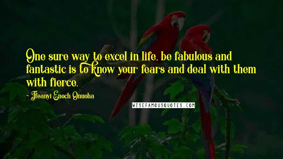Ifeanyi Enoch Onuoha Quotes: One sure way to excel in life, be fabulous and fantastic is to know your fears and deal with them with fierce.