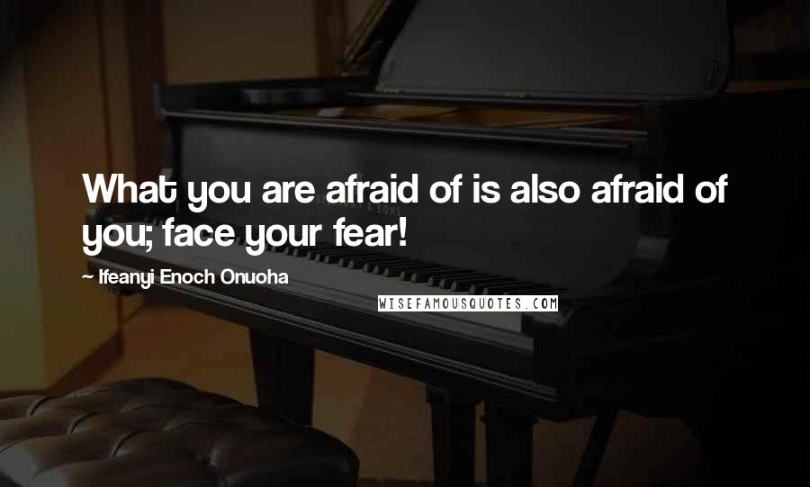 Ifeanyi Enoch Onuoha Quotes: What you are afraid of is also afraid of you; face your fear!