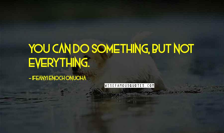 Ifeanyi Enoch Onuoha Quotes: You can do something, but not everything.