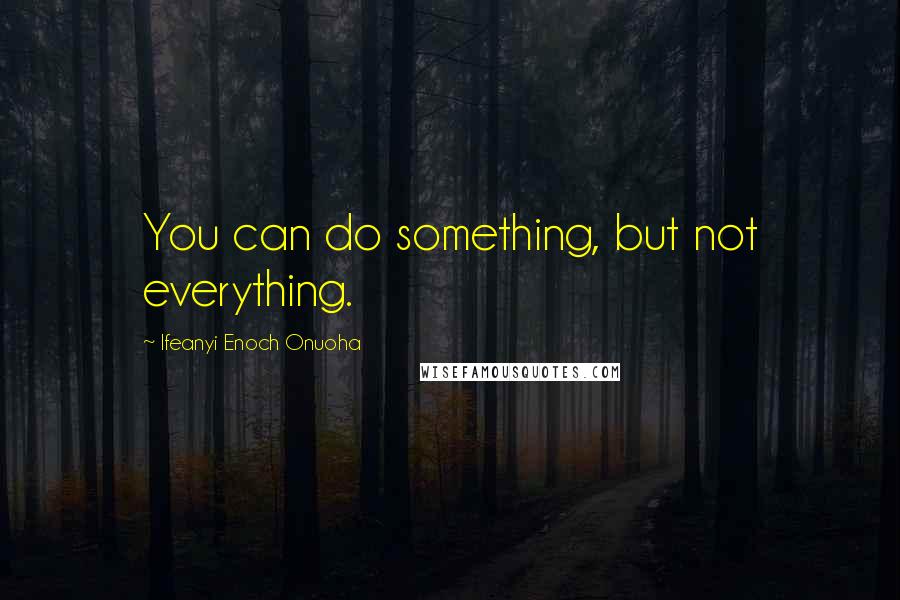 Ifeanyi Enoch Onuoha Quotes: You can do something, but not everything.