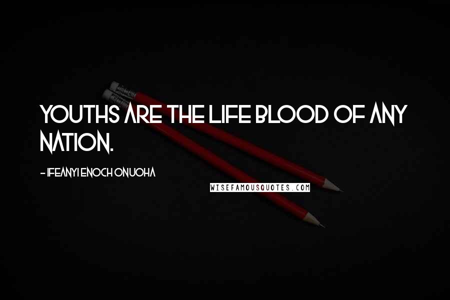 Ifeanyi Enoch Onuoha Quotes: Youths are the life blood of any nation.