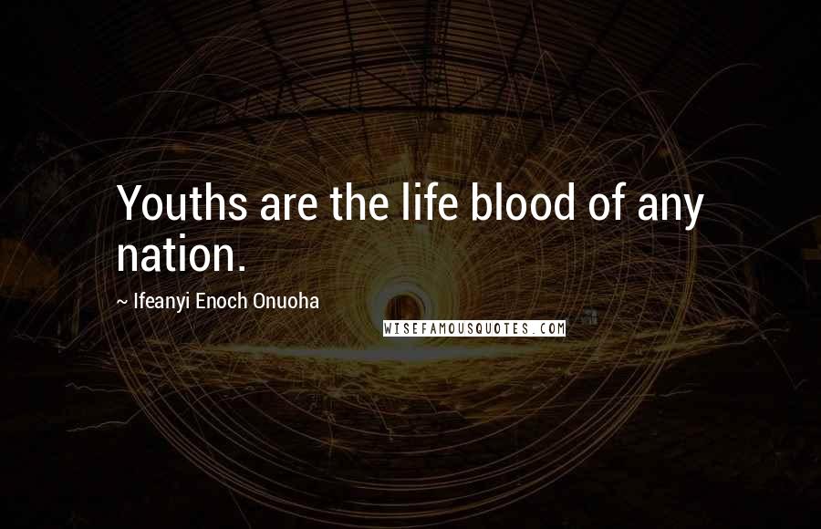 Ifeanyi Enoch Onuoha Quotes: Youths are the life blood of any nation.